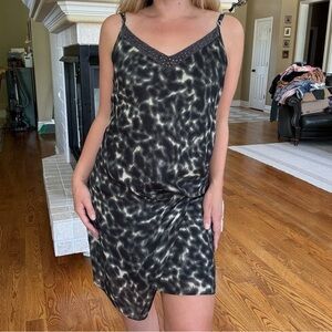 Graham & Spencer Black Silk Mini Dress Going out Party Dress Y2K Inspired